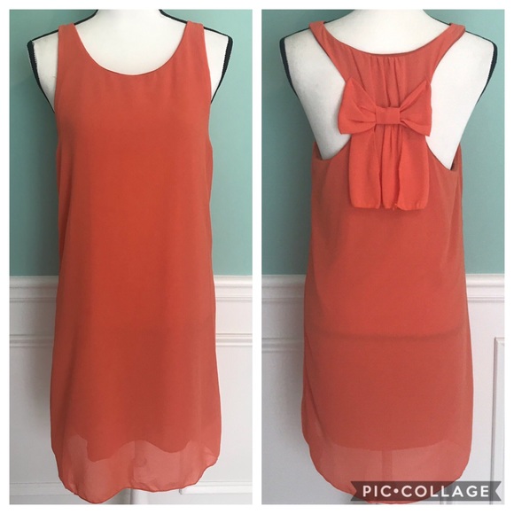 Dresses & Skirts - CCO SALE🎉BOUTIQUE DRESS BOW ACCENTED BACK ORANGE